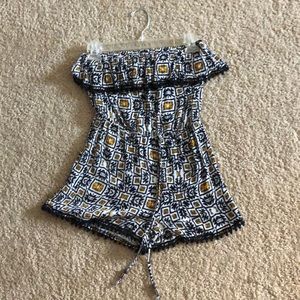 Black, Yellow, and White Romper